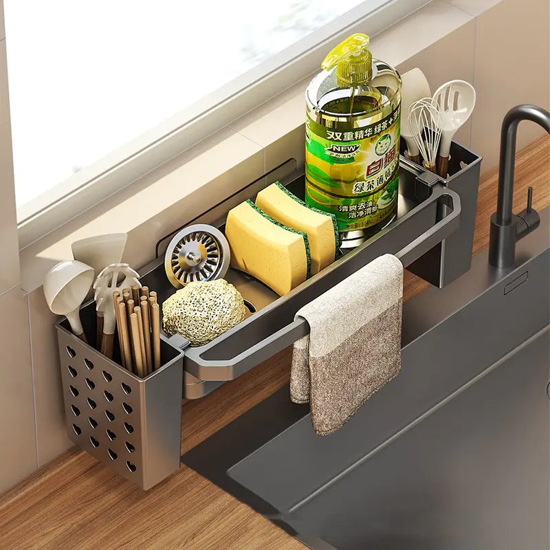 Rag Drain Rack for Kitchen Sink Storage and Organization