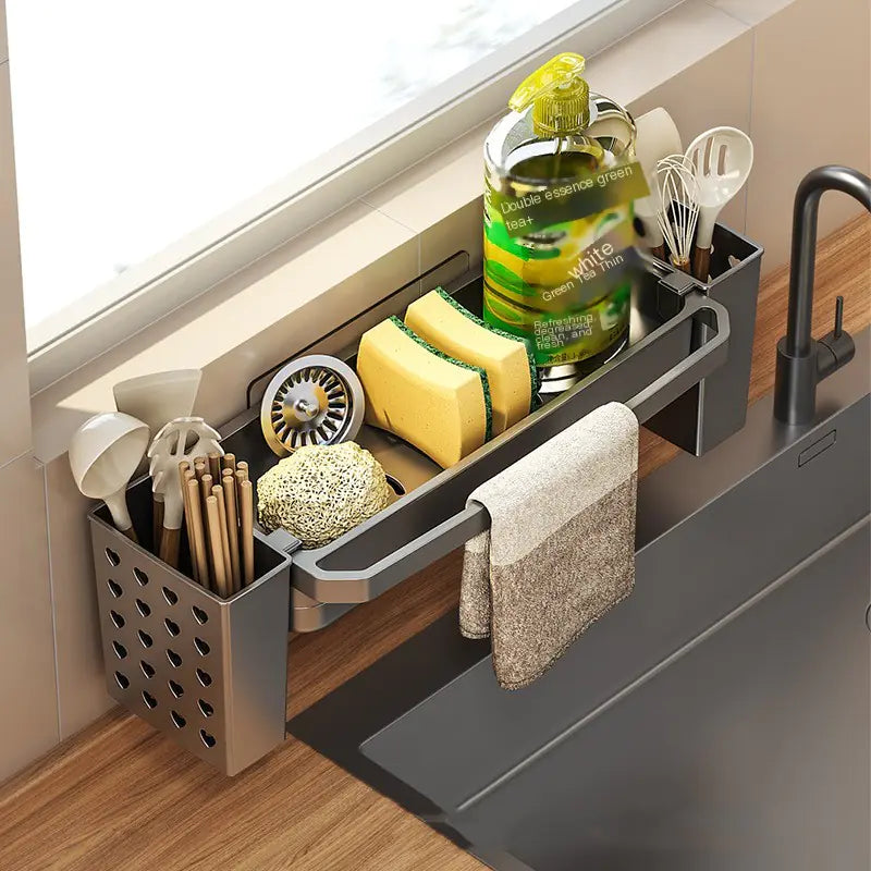 Rag Drain Rack for Kitchen Sink Storage and Organization
