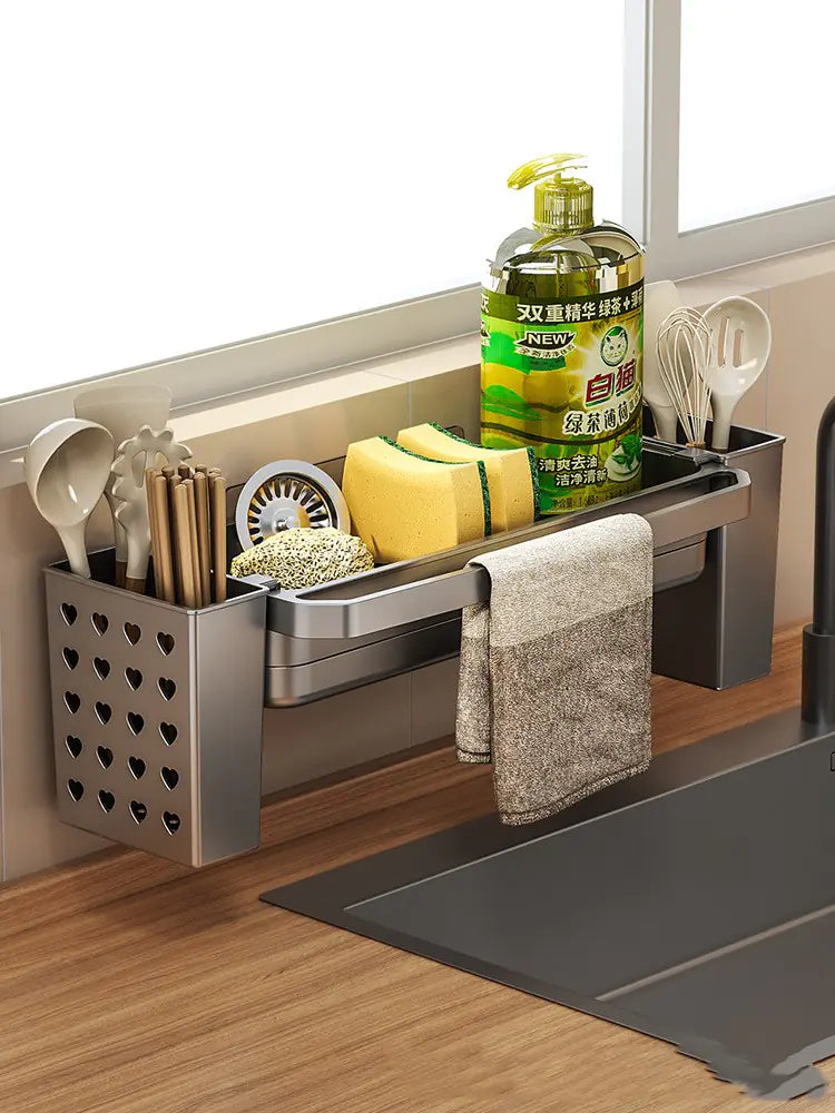 Rag Drain Rack for Kitchen Sink Storage and Organization