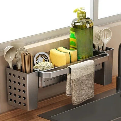 Rag Drain Rack for Kitchen Sink Storage and Organization